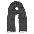 Organic Cotton Diamond Scarf 67x12 In Handloom With Tassel Fringe Earthy Tones BandsCo Straps