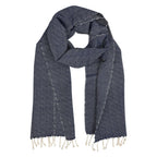 Organic Cotton Diamond Scarf 67x12 In Handloom With Tassel Fringe Earthy Tones BandsCo Straps
