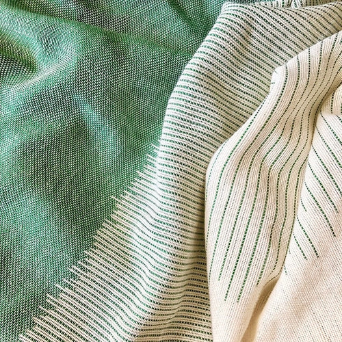 Organic Cotton Striped Scarf Large Handloomed Wrap With Fringe Neutral Tones BandsCo Straps