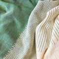 Organic Cotton Striped Scarf Large Handloomed Wrap With Fringe Neutral Tones BandsCo Straps