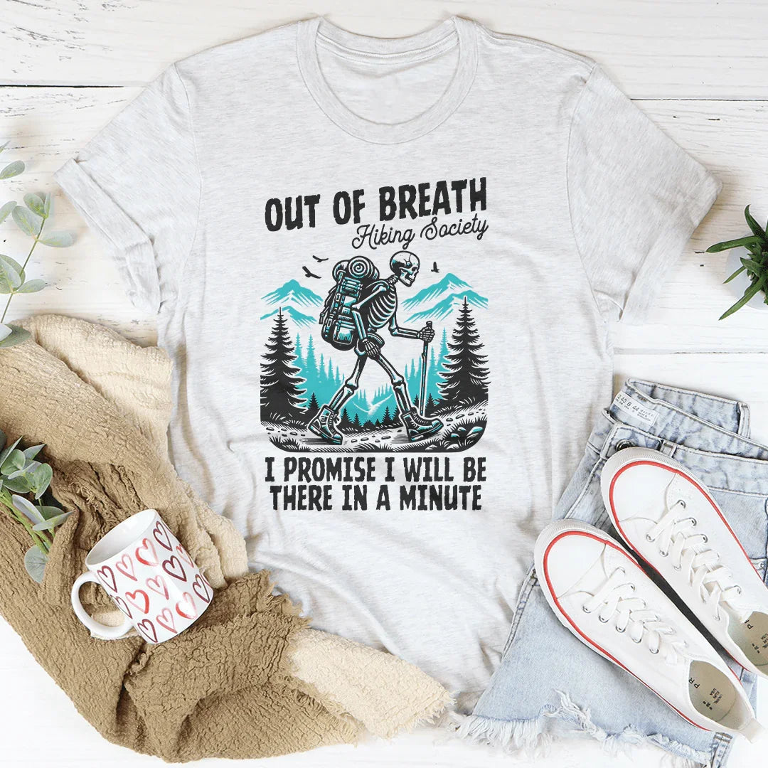 Out Of Breath Hiking Society Tee Peachy Sunday