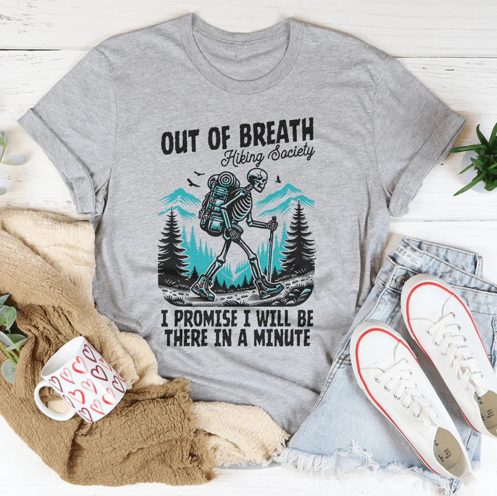 Out Of Breath Hiking Society Tee Peachy Sunday