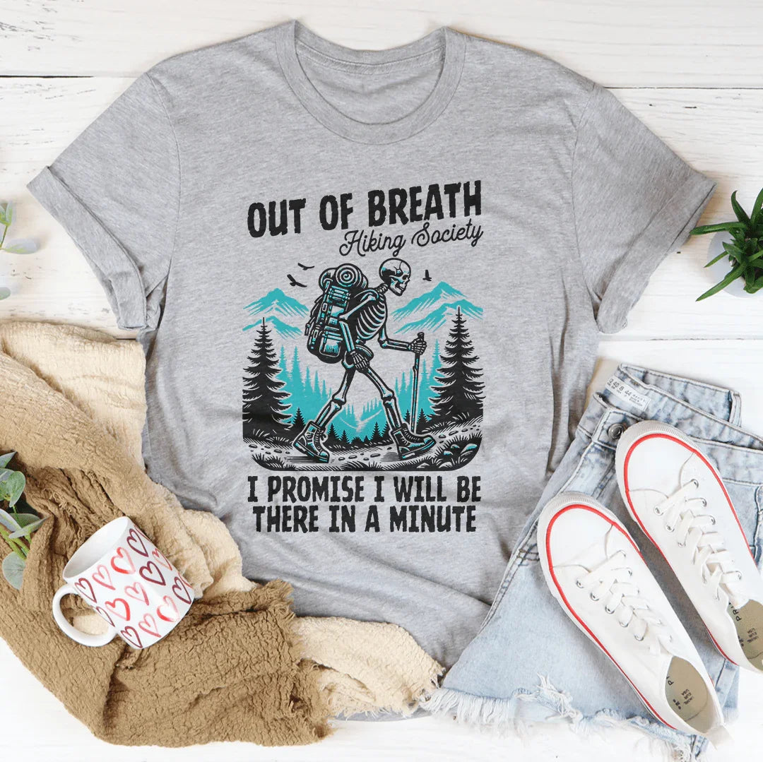 Out Of Breath Hiking Society Tee Peachy Sunday