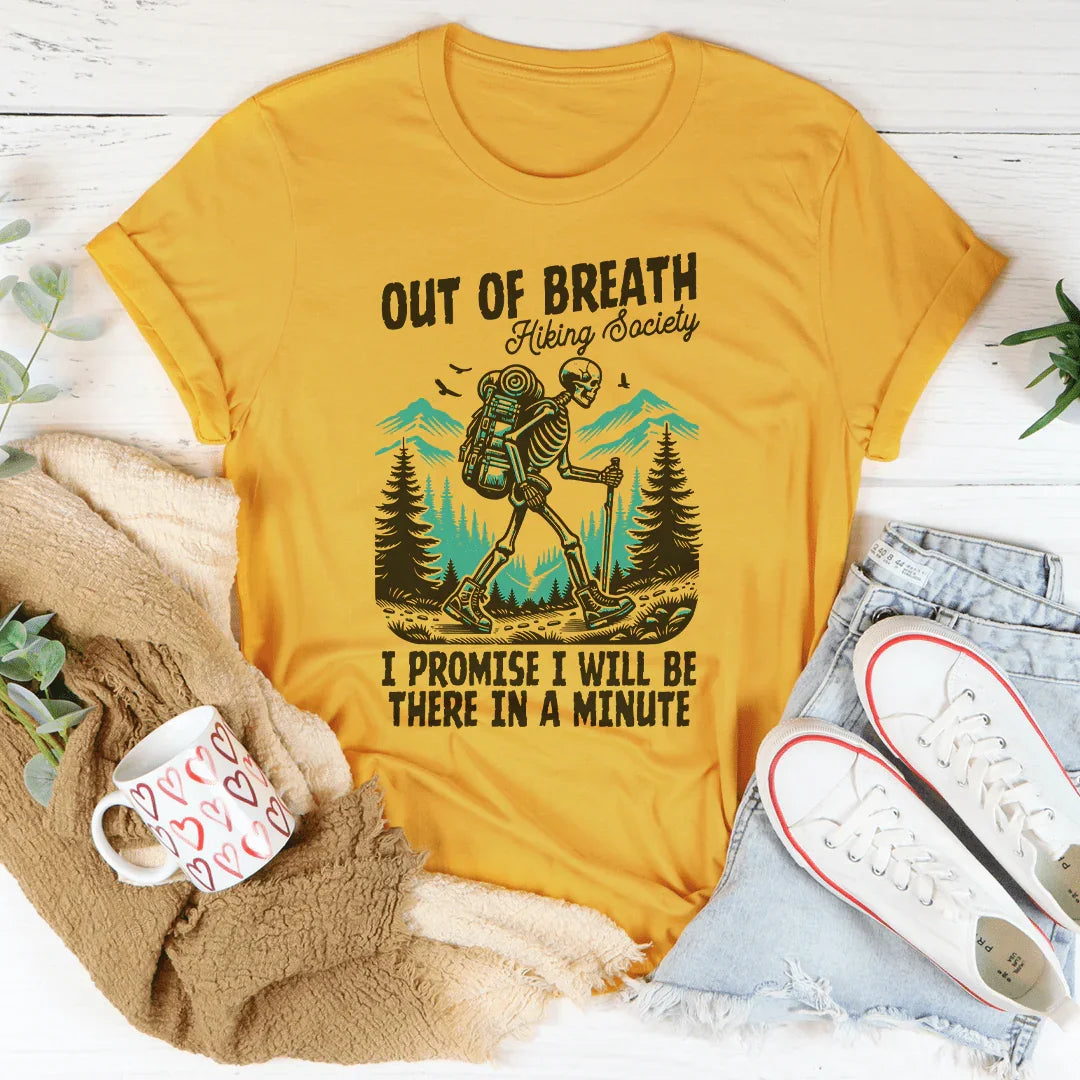 Out Of Breath Hiking Society Tee Peachy Sunday