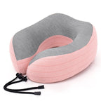 Outdoor Neck Support Pillow Headrest Travel Folding Slow Rebound Journey Trip Cushion Memory Foam Travel Pillow Neck Pillow, Ideal for Airplane Travel Comfortable Lightweight Improved Support Design Machine Washable Cover Must Have Travel Accessories