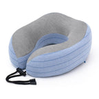 Outdoor Neck Support Pillow Headrest Travel Folding Slow Rebound Journey Trip Cushion Memory Foam Travel Pillow Neck Pillow, Ideal for Airplane Travel Comfortable Lightweight Improved Support Design Machine Washable Cover Must Have Travel Accessories