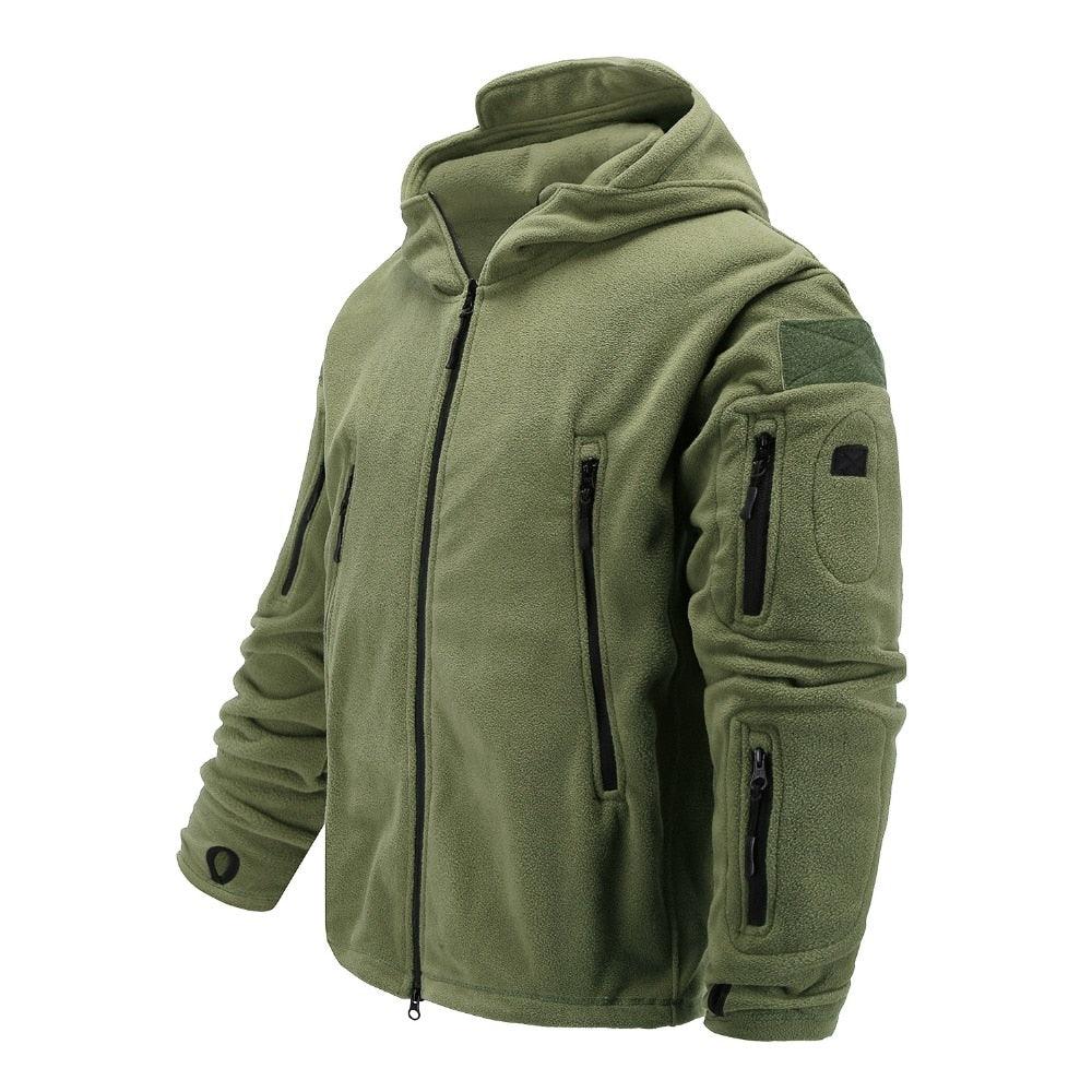 Outdoor Tactical Fleece Jacket Lightweight Uniform Soft Casual Hooded Jacket Thermal Fleece Coat Jacket With Hood Outdoor Sport Hiking Camping Clothing Training Jackets Men Thermal Warm Autumn Clothing Stevvex