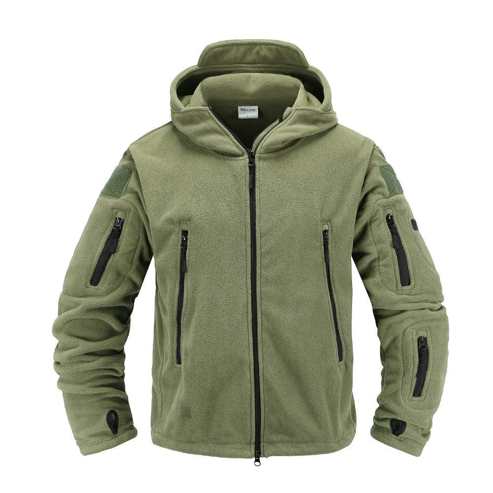Outdoor Tactical Fleece Jacket Lightweight Uniform Soft Casual Hooded Jacket Thermal Fleece Coat Jacket With Hood Outdoor Sport Hiking Camping Clothing Training Jackets Men Thermal Warm Autumn Clothing Stevvex
