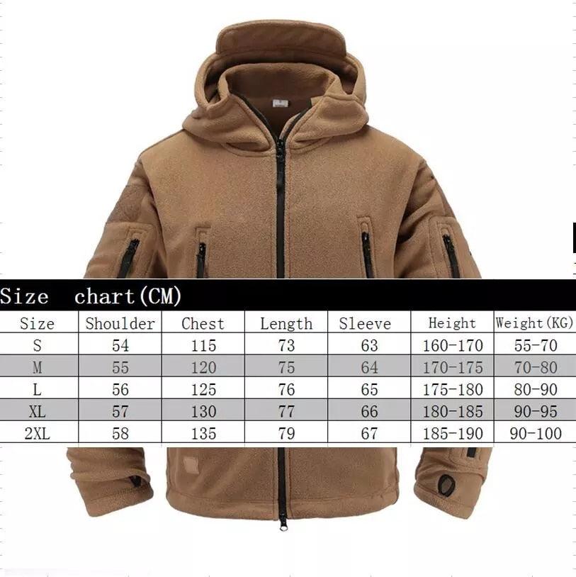 Outdoor Tactical Fleece Jacket Lightweight Uniform Soft Casual Hooded Jacket Thermal Fleece Coat Jacket With Hood Outdoor Sport Hiking Camping Clothing Training Jackets Men Thermal Warm Autumn Clothing Stevvex
