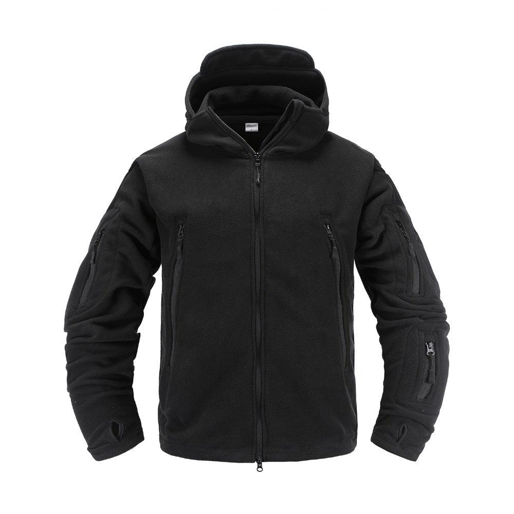 Outdoor Tactical Fleece Jacket Lightweight Uniform Soft Casual Hooded Jacket Thermal Fleece Coat Jacket With Hood Outdoor Sport Hiking Camping Clothing Training Jackets Men Thermal Warm Autumn Clothing Stevvex