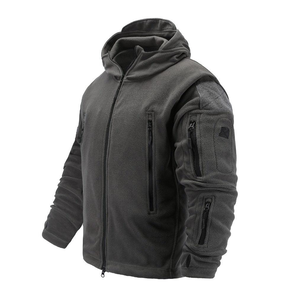 Outdoor Tactical Fleece Jacket Lightweight Uniform Soft Casual Hooded Jacket Thermal Fleece Coat Jacket With Hood Outdoor Sport Hiking Camping Clothing Training Jackets Men Thermal Warm Autumn Clothing Stevvex