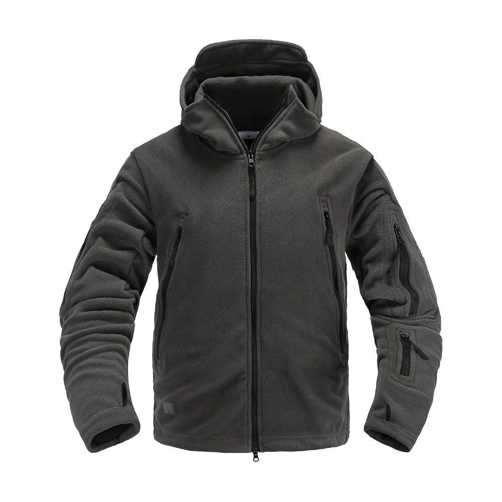 Outdoor Tactical Fleece Jacket Lightweight Uniform Soft Casual Hooded Jacket Thermal Fleece Coat Jacket With Hood Outdoor Sport Hiking Camping Clothing Training Jackets Men Thermal Warm Autumn Clothing Stevvex