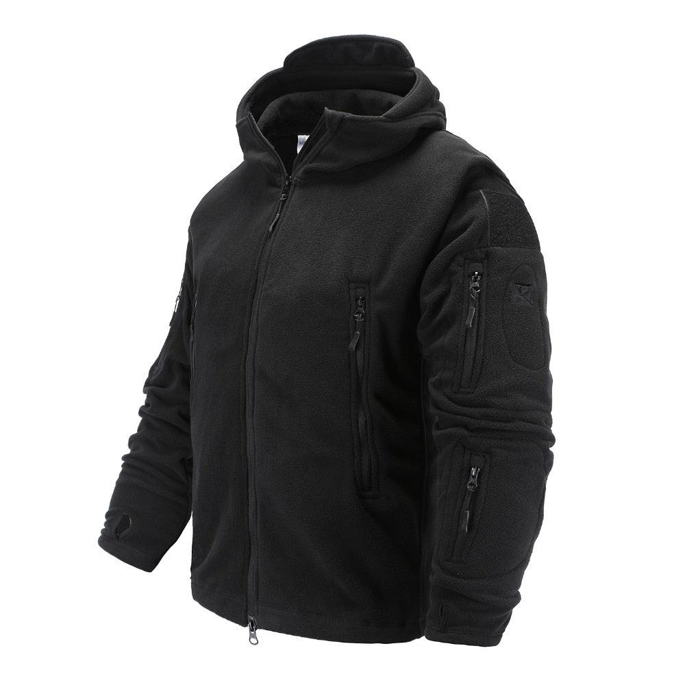 Outdoor Tactical Fleece Jacket Lightweight Uniform Soft Casual Hooded Jacket Thermal Fleece Coat Jacket With Hood Outdoor Sport Hiking Camping Clothing Training Jackets Men Thermal Warm Autumn Clothing Stevvex