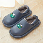 Outdoor Winter Waterproof Women Non-Slip Slippers Warm Female Plush House Slippers Indoor Flip Flops Waterproof Fuzzy Clogs Slippers Cozy Slip-On Memory Foam Fur House Slippers Stevvex