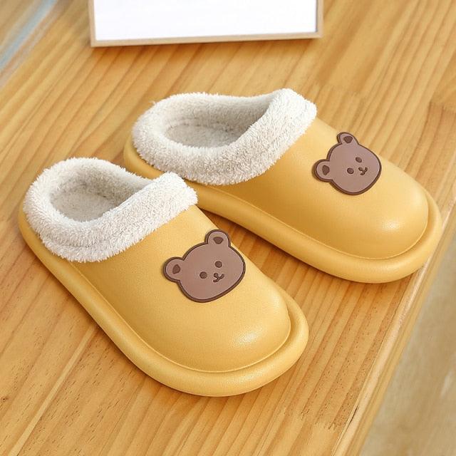 Outdoor Winter Waterproof Women Non-Slip Slippers Warm Female Plush House Slippers Indoor Flip Flops Waterproof Fuzzy Clogs Slippers Cozy Slip-On Memory Foam Fur House Slippers Stevvex