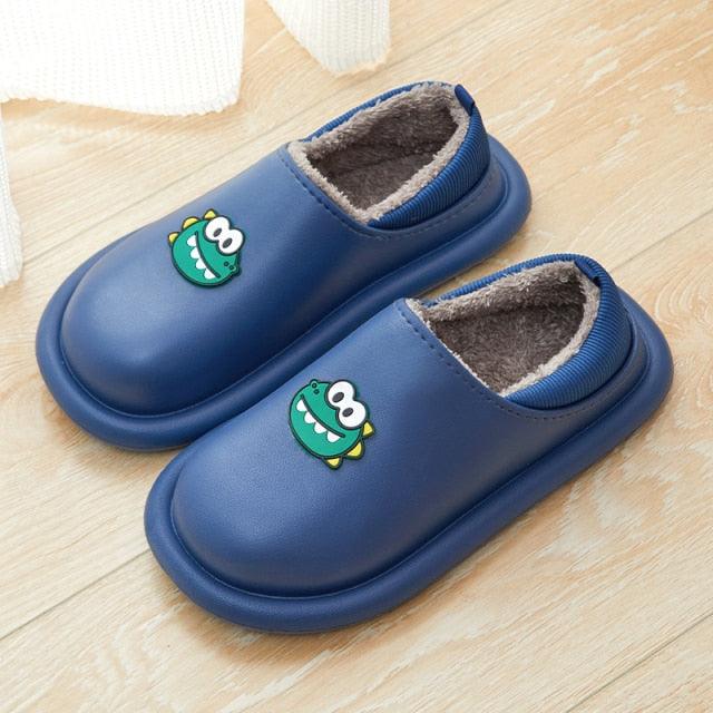 Outdoor Winter Waterproof Women Non-Slip Slippers Warm Female Plush House Slippers Indoor Flip Flops Waterproof Fuzzy Clogs Slippers Cozy Slip-On Memory Foam Fur House Slippers Stevvex