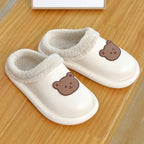 Outdoor Winter Waterproof Women Non-Slip Slippers Warm Female Plush House Slippers Indoor Flip Flops Waterproof Fuzzy Clogs Slippers Cozy Slip-On Memory Foam Fur House Slippers Stevvex