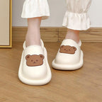 Outdoor Winter Waterproof Women Non-Slip Slippers Warm Female Plush House Slippers Indoor Flip Flops Waterproof Fuzzy Clogs Slippers Cozy Slip-On Memory Foam Fur House Slippers Stevvex