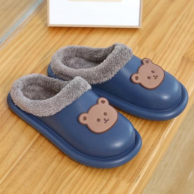 Outdoor Winter Waterproof Women Non-Slip Slippers Warm Female Plush House Slippers Indoor Flip Flops Waterproof Fuzzy Clogs Slippers Cozy Slip-On Memory Foam Fur House Slippers Stevvex