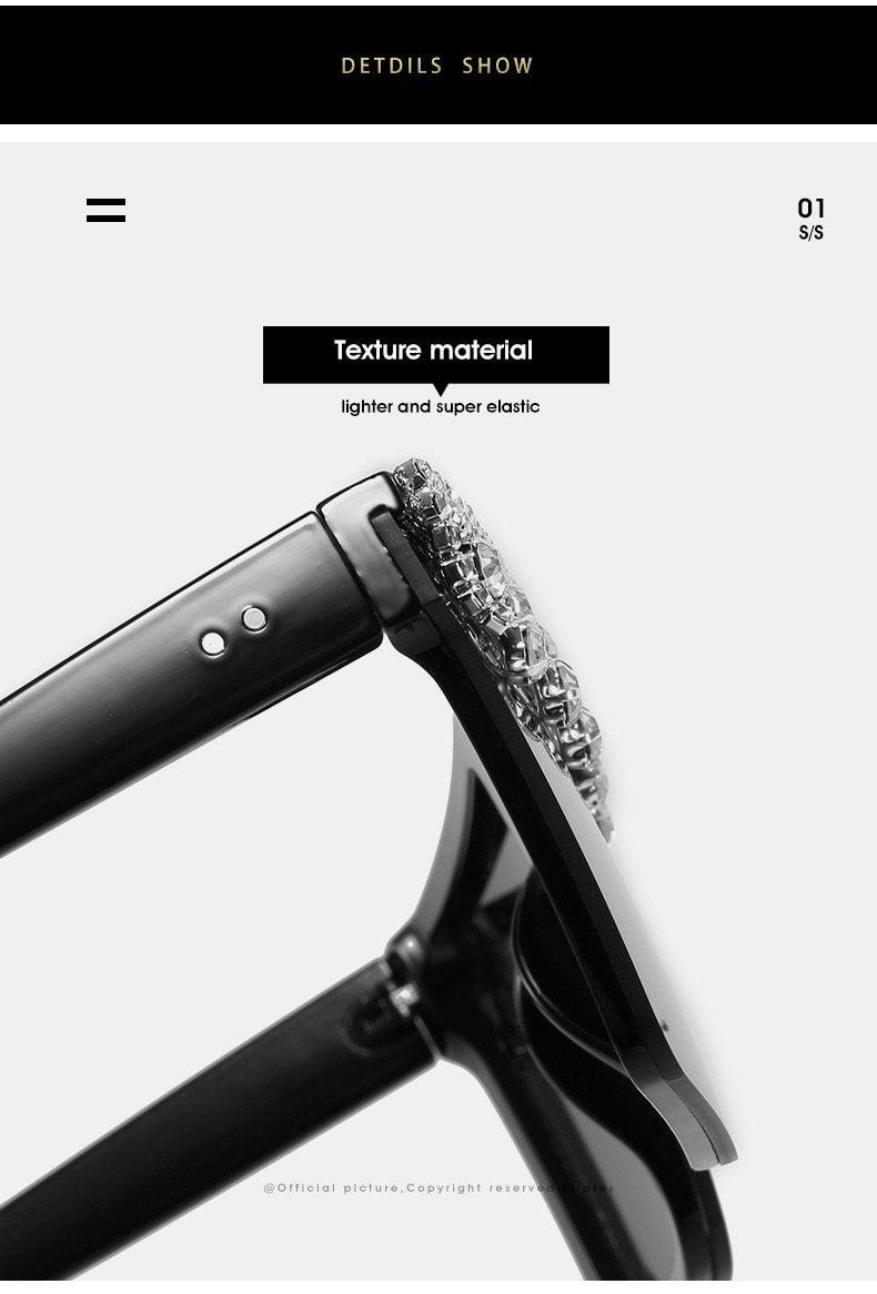 Oversize Square Crystal Sunglasses, Flat Top Oversized Sunglasses In Different Shades New Sun Wear Crystal Diamond Luxury Style Shades Stevvex