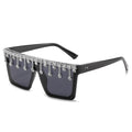 Oversize Square Crystal Sunglasses, Flat Top Oversized Sunglasses In Different Shades New Sun Wear Crystal Diamond Luxury Style Shades Stevvex