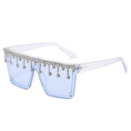 Oversize Square Crystal Sunglasses, Flat Top Oversized Sunglasses In Different Shades New Sun Wear Crystal Diamond Luxury Style Shades Stevvex