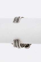 Oversize Stone Flower Open Bangle Boho Statement Cuff