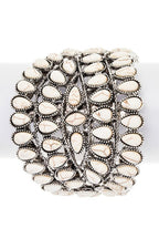 Oversize Western Multicolor Compressed Stone Bangle Cuff