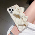 Oversized Beautiful Cute Bowknot Ribbon Cute Unique Pattern Case Soft Lightweight Leather Wrist Holder Stand Soft Phone Case For iPhone 14 13 7 8 Plus X XS XR MAX 11 Pro Phone Case Stevvex