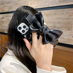 Oversized Beautiful Cute Bowknot Ribbon Cute Unique Pattern Case Soft Lightweight Leather Wrist Holder Stand Soft Phone Case For iPhone 14 13 7 8 Plus X XS XR MAX 11 Pro Phone Case Stevvex
