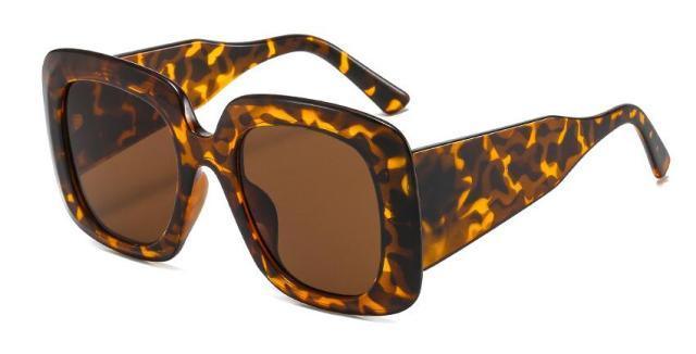 Oversized Leopard Unique & Attractive Designer Sunglasses For Women & Men Luxury Shades In Brown Square Size Sun Glasses Luxury Square Gradient Sun Glasses Shades Stevvex