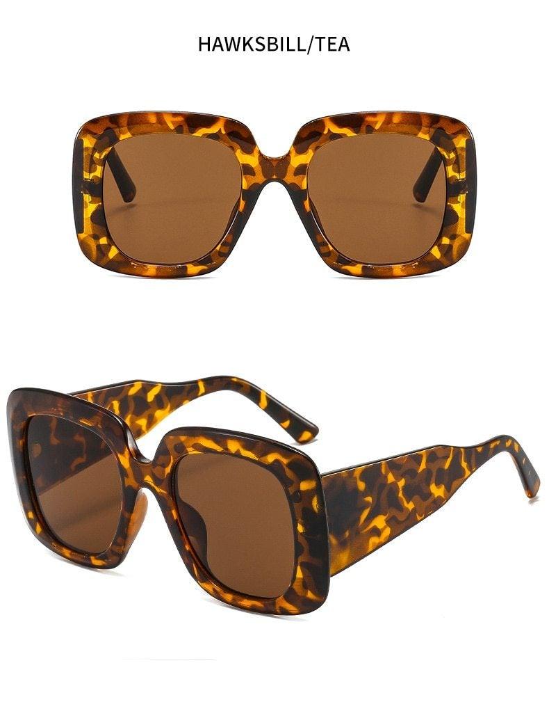 Oversized Leopard Unique & Attractive Designer Sunglasses For Women & Men Luxury Shades In Brown Square Size Sun Glasses Luxury Square Gradient Sun Glasses Shades Stevvex