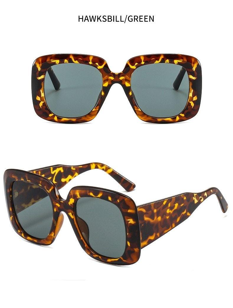 Oversized Leopard Unique & Attractive Designer Sunglasses For Women & Men Luxury Shades In Brown Square Size Sun Glasses Luxury Square Gradient Sun Glasses Shades Stevvex