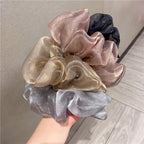 Oversized Scrunchies Organza Hair Ties Elastic Hair Band Women Girs Ponytail Holder Fashion Hair Ropes Ponytail Holder Hair Tie Ponytail Holder Accessories for Women Girls Stevvex