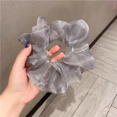 Oversized Scrunchies Organza Hair Ties Elastic Hair Band Women Girs Ponytail Holder Fashion Hair Ropes Ponytail Holder Hair Tie Ponytail Holder Accessories for Women Girls Stevvex
