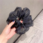 Oversized Scrunchies Organza Hair Ties Elastic Hair Band Women Girs Ponytail Holder Fashion Hair Ropes Ponytail Holder Hair Tie Ponytail Holder Accessories for Women Girls Stevvex