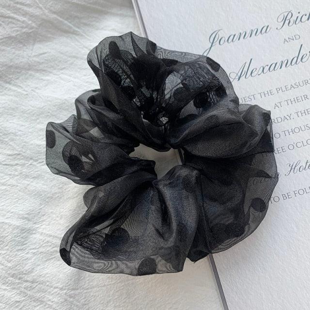 Oversized Scrunchies Organza Hair Ties Elastic Hair Band Women Girs Ponytail Holder Fashion Hair Ropes Ponytail Holder Hair Tie Ponytail Holder Accessories for Women Girls Stevvex