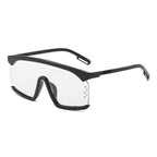 Oversized Shield Sunglasses for Women Men Square Rimless Fashion Shades Sunglasses For Women & Men Elegant Shades For Women Popular Oversized Festival Trendy Sunglasses For Men & Women