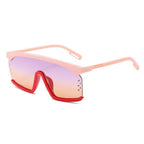 Oversized Shield Sunglasses for Women Men Square Rimless Fashion Shades Sunglasses For Women & Men Elegant Shades For Women Popular Oversized Festival Trendy Sunglasses For Men & Women