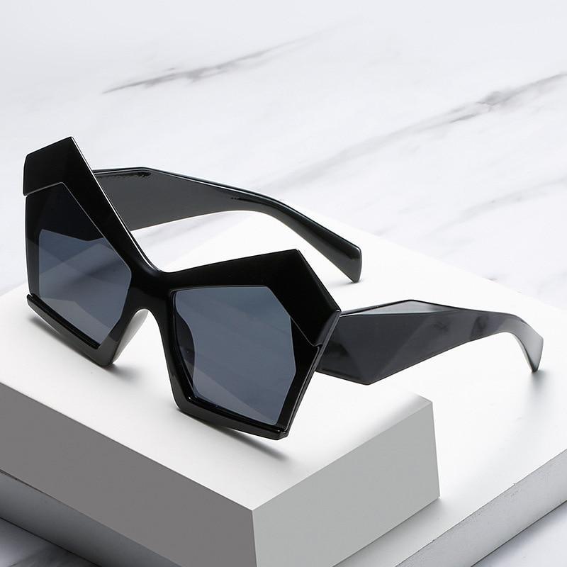 Oversized Square Cateye Polarized Sunglasses Big Trendy Style Fashionable Personality Big Frame Sunglasses New Fashionable & Popular Street Style Sunglasses For Women Stevvex