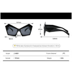 Oversized Square Cateye Polarized Sunglasses Big Trendy Style Fashionable Personality Big Frame Sunglasses New Fashionable & Popular Street Style Sunglasses For Women Stevvex