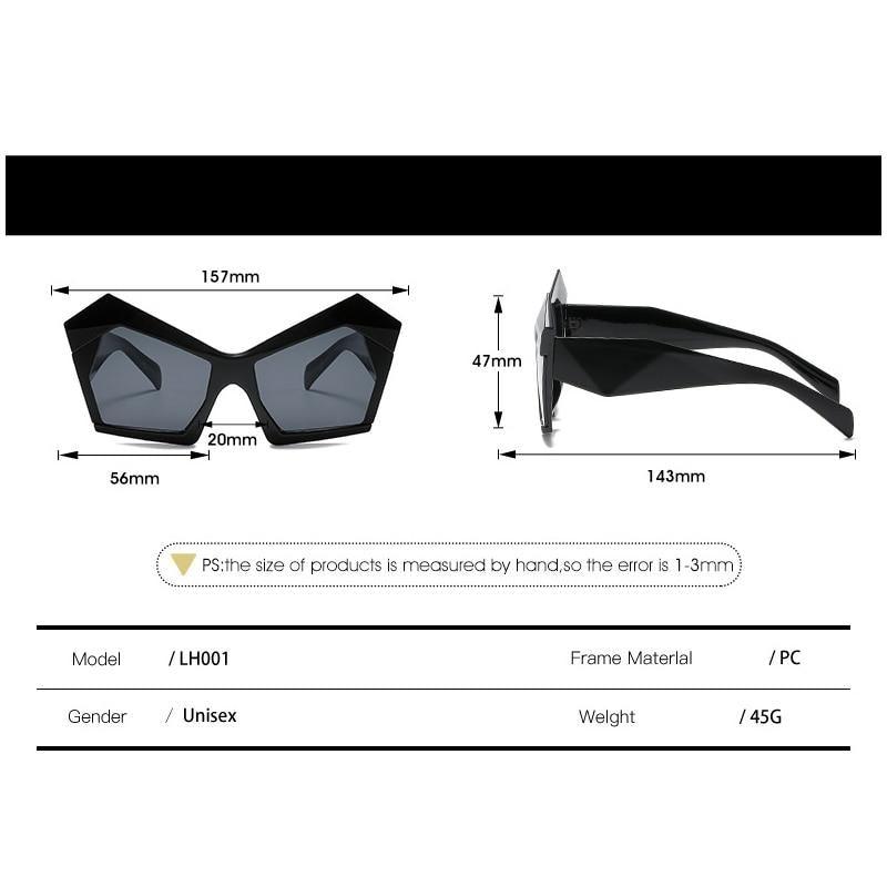 Oversized Square Cateye Polarized Sunglasses Big Trendy Style Fashionable Personality Big Frame Sunglasses New Fashionable & Popular Street Style Sunglasses For Women Stevvex