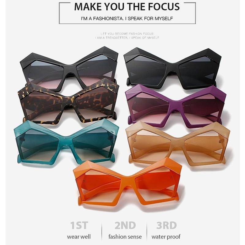 Oversized Square Cateye Polarized Sunglasses Big Trendy Style Fashionable Personality Big Frame Sunglasses New Fashionable & Popular Street Style Sunglasses For Women Stevvex