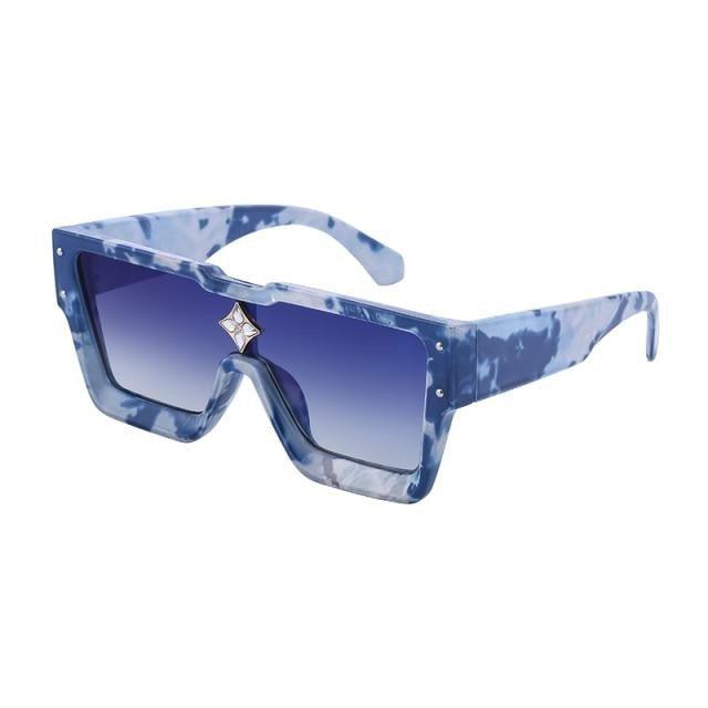 Oversized Square Shape Sunglasses For Women & Men New  Luxury Design Sun Glasses For Female New Fashionable  Large Frame Silver Mirror Eyewear Stevvex