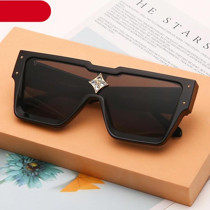 Oversized Square Shape Sunglasses For Women & Men New  Luxury Design Sun Glasses For Female New Fashionable  Large Frame Silver Mirror Eyewear Stevvex