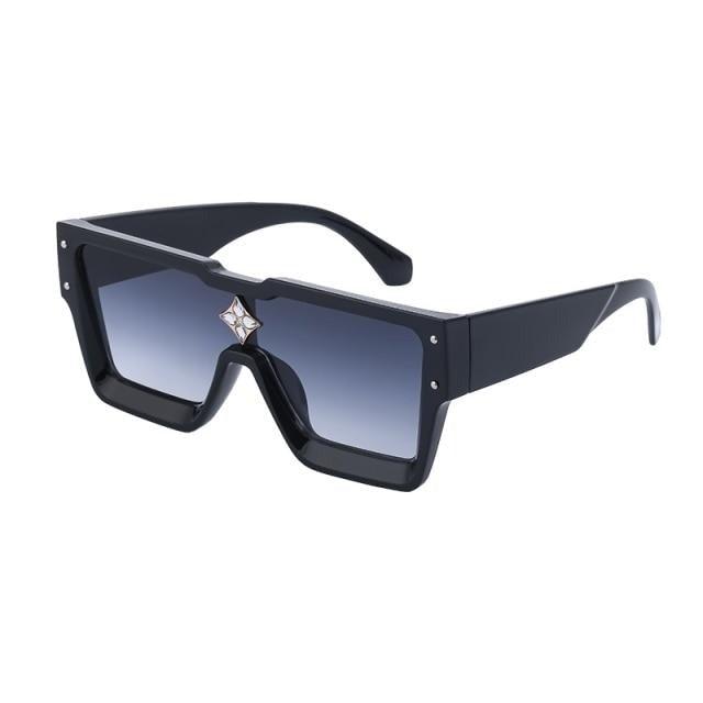 Oversized Square Shape Sunglasses For Women & Men New  Luxury Design Sun Glasses For Female New Fashionable  Large Frame Silver Mirror Eyewear Stevvex