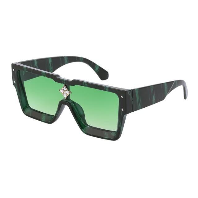 Oversized Square Shape Sunglasses For Women & Men New  Luxury Design Sun Glasses For Female New Fashionable  Large Frame Silver Mirror Eyewear Stevvex