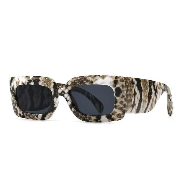 Oversized Square Sunglasses Classic Square Sunglasses For Men & Women Sun Glasses In Snake Pattern For Traveling Shades Female Stevvex