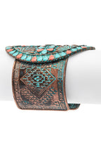 Oversized Western Statement Open Cuff Bracelet Copper