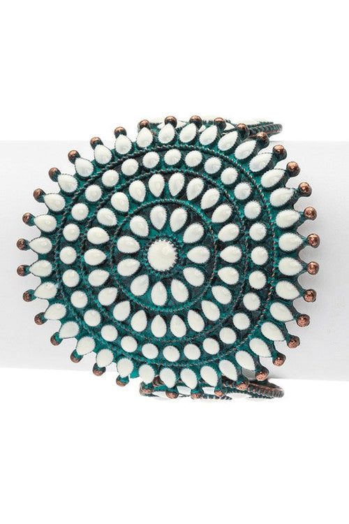 Oversized Western Turquoise Statement Bracelet Cuff